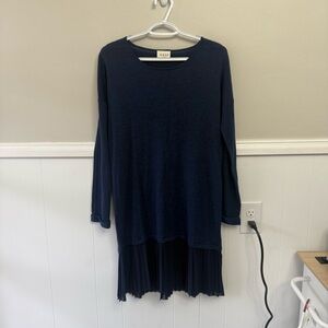 Wrap London / Merino Wool Academia Pleated Hem Dress